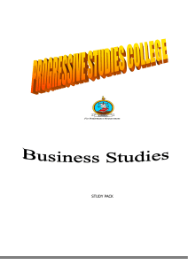 Business Studies: Economic Activity & Business Ownership