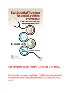 Basic Statistical Techniques: Chapter Summary