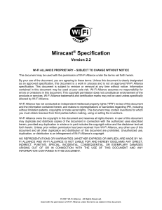 Miracast Specification v2.2: Wi-Fi Display Technology