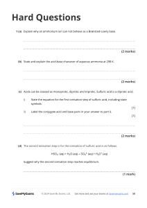 Acid-Base Chemistry Exam Questions