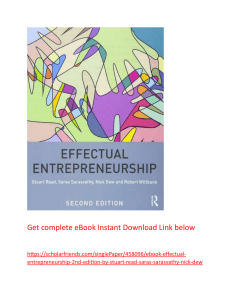 Effectual Entrepreneurship Summary