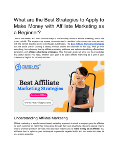 Affiliate Marketing Strategies for Beginners