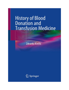 History of Blood Donation & Transfusion Medicine