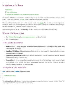 Java Inheritance Tutorial: Types, Examples, and Aggregation