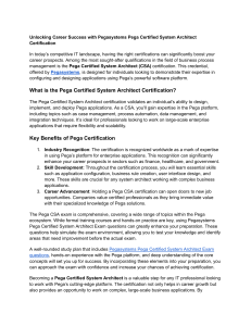 Pega Certified System Architect (CSA) Certification Guide