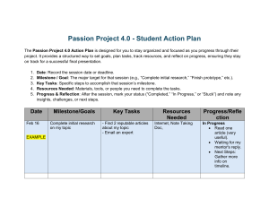 Passion Project Action Plan for Students