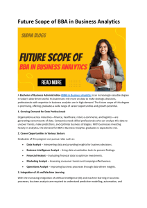 BBA in Business Analytics: Future Scope & Opportunities