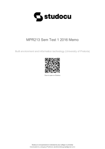 MPR213 Exam Memo: Built Environment & IT