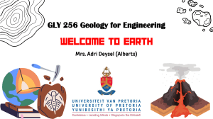 GLY 256 Geology for Engineering Course Introduction