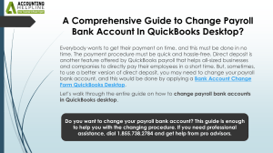 Change Payroll Bank Account in QuickBooks Desktop