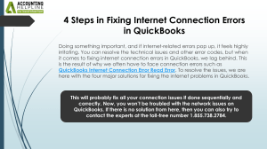 Fix QuickBooks Internet Connection Errors: 4 Steps