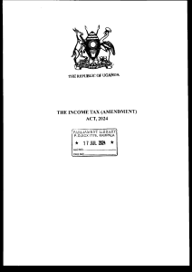 Uganda Income Tax Amendment Act 2024