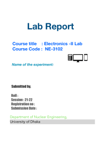 Electronics Lab Report - University of Dhaka