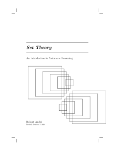 Set Theory: Axiomatic Reasoning Introduction