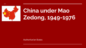 China Under Mao Zedong: 1949-1976