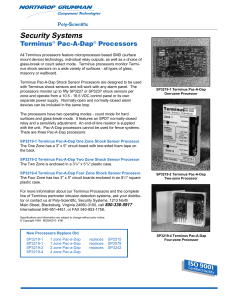 Terminus Pac-A-Dap Security System Processors Info