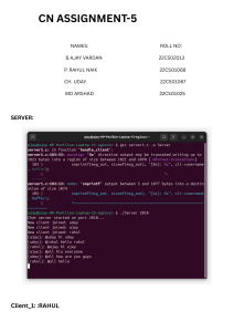 CN Assignment: Client-Server Communication with Threads