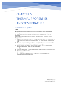 IGCSE Thermal Properties & Temperature: Chapter Overview