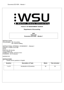 Economics Exam: Introduction to Economics (Module 1)