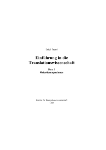 Einführung Translationswissenschaft Band 1