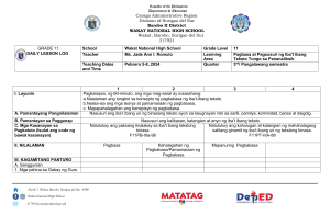 Grade 11 Reading & Analysis Daily Lesson Log