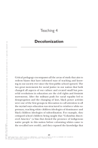 Decolonization in Education: Critical Thinking