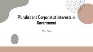 Pluralist vs. Corporatist Interest Groups in Government