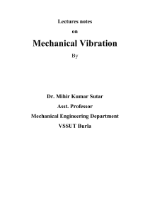 Mechanical Vibration Lecture Notes - VSSUT Burla