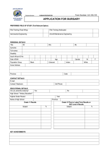 Bursary Application Form - South African Civil Aviation Authority