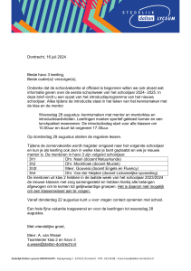 Introductie schooljaar 2024-2025 Havo 3 Dalton Dordrecht