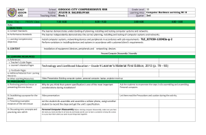 Grade 11 Computer Hardware Servicing Lesson Log