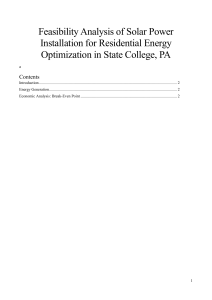 Solar Power Feasibility in State College, PA