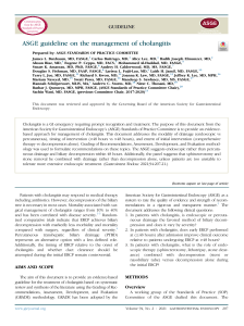 ASGE Cholangitis Management Guideline