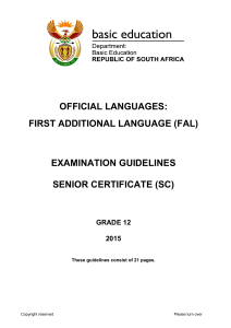 Grade 12 FAL Exam Guidelines: Senior Certificate (SC)