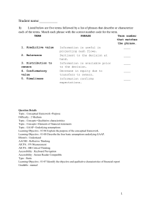 Accounting Terms Matching Worksheet