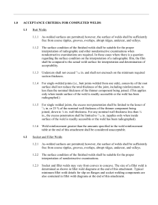 Welding Acceptance Criteria - ASME B31.3 Standards