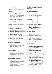 Taenia & Echinococcus Species: Lecture Notes