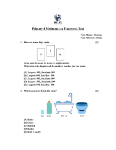 Primary 4 Mathematics Placement Test (1)