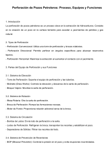 Perforación de Pozos Petroleros: Proceso, Equipos y Funciones