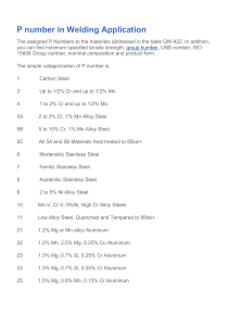 Welding Material P Numbers: Steel, Aluminum, Copper, More