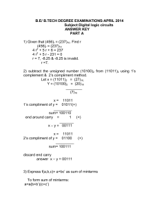 Digital Logic Circuits Answer Key - College Exam