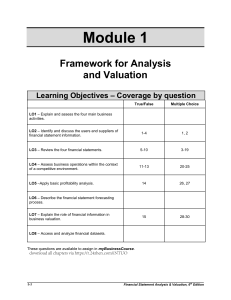 Financial Statement Analysis Test Bank Module 1