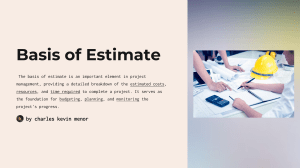 Basis of Estimate in Project Management