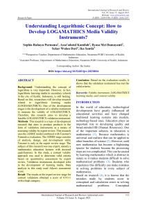 LOGAMATHICS Media Validity Instrument Development