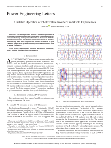 PV Inverter Unstable Operation: Field Experiences & Analysis