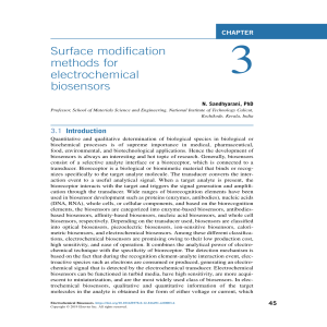 Electrochemical Biosensors: Surface Modification Methods