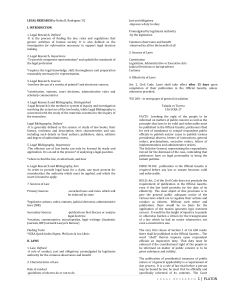 Legal Research: Definitions, Sources & Effectivity of Laws