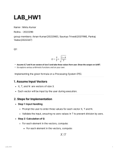 Lab Homework: Formula Implementation on Processing System