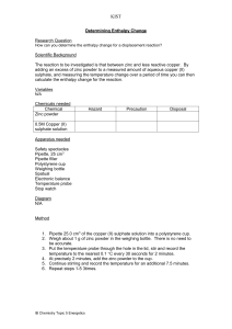 Enthalpy Change Lab: Zinc & Copper (II) Sulfate Reaction