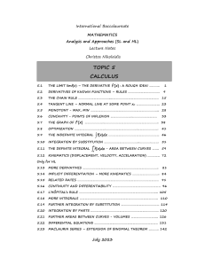 Calculus Lecture Notes: IB Analysis & Approaches (SL/HL)